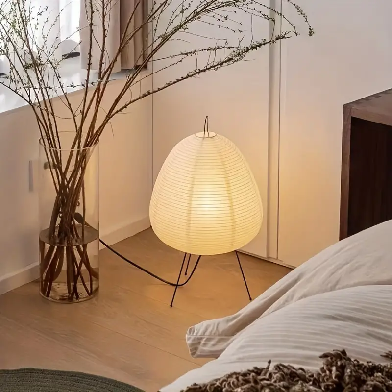 Lampe de chevet japonaise de chambre, lampe de table asiatique