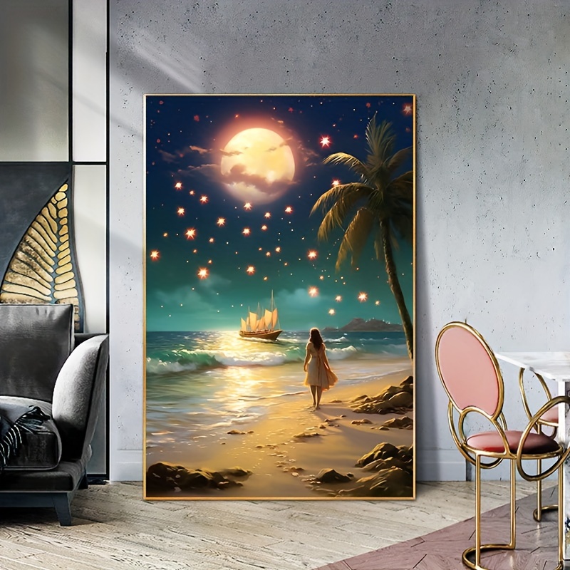 Diy 5d Diamond Painting Full Of Diamonds Living Room Painting Wind Chimes,  5d Diamond Painting Full Of Diamonds Starry Sky Shop Dream Net