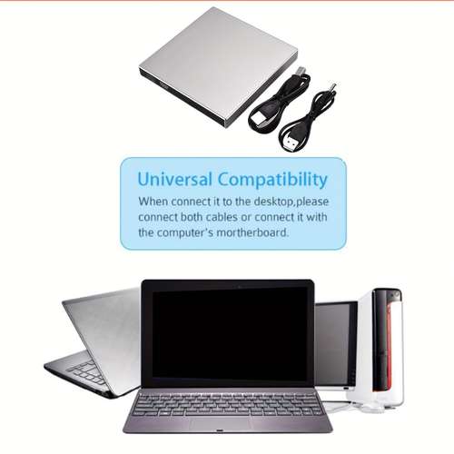 portable usb cd dvd writer with shockproof design noise cancelling technology white