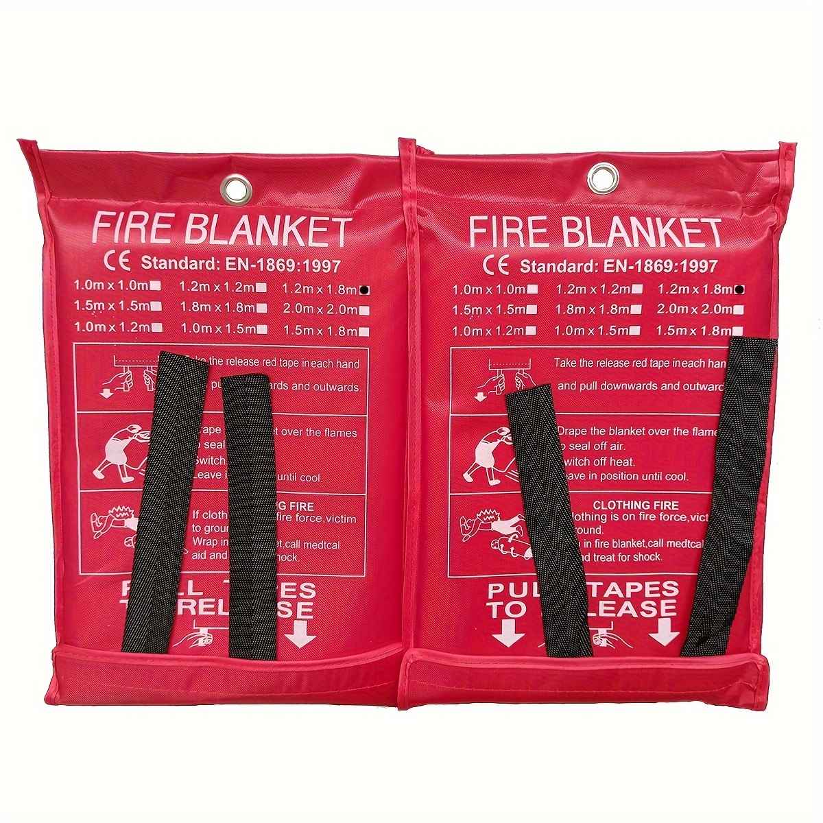 Tamodan Fire Blankets x2-40 x 40 Fire Blanket for Home - Fire Blanket  Kitchen for Emergency Use - Emergency Fire Blankets Suitable for Kitchen