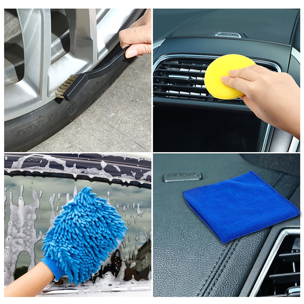 Auto Detailing Brush Set Cleaning Wheels Interior Exterior - Temu