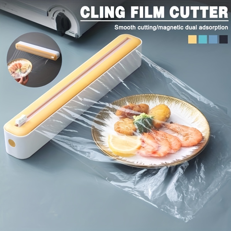 Cling Film Cutter Dispenser, Magnetic Suction Type, Reusable Food Wrap  Cutter, Plastic Wrap Dispenser With Slide Cutter For Kitchen, Restaurant,  Supermarket Packing Fruits And Vegetables, Home Kitchen Supplies - Temu