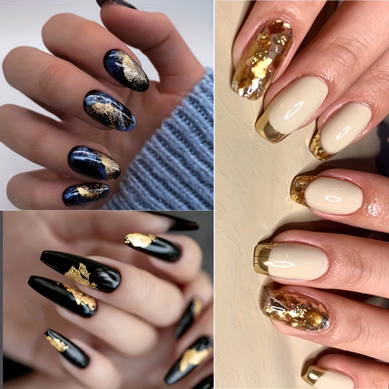 5pcs Imitation Gold Foil Flakes Gold Flakes For Nails, Art Crafts