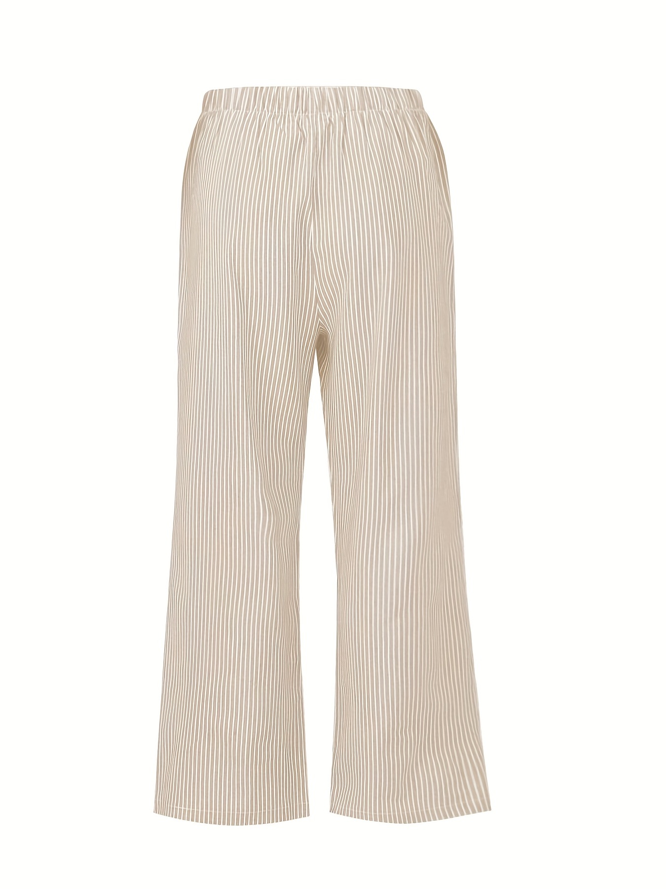 Women's Pants Wide Middle Waist Stripe Casual Pants (Size: FREE SIZE) #785,  #955, #9529