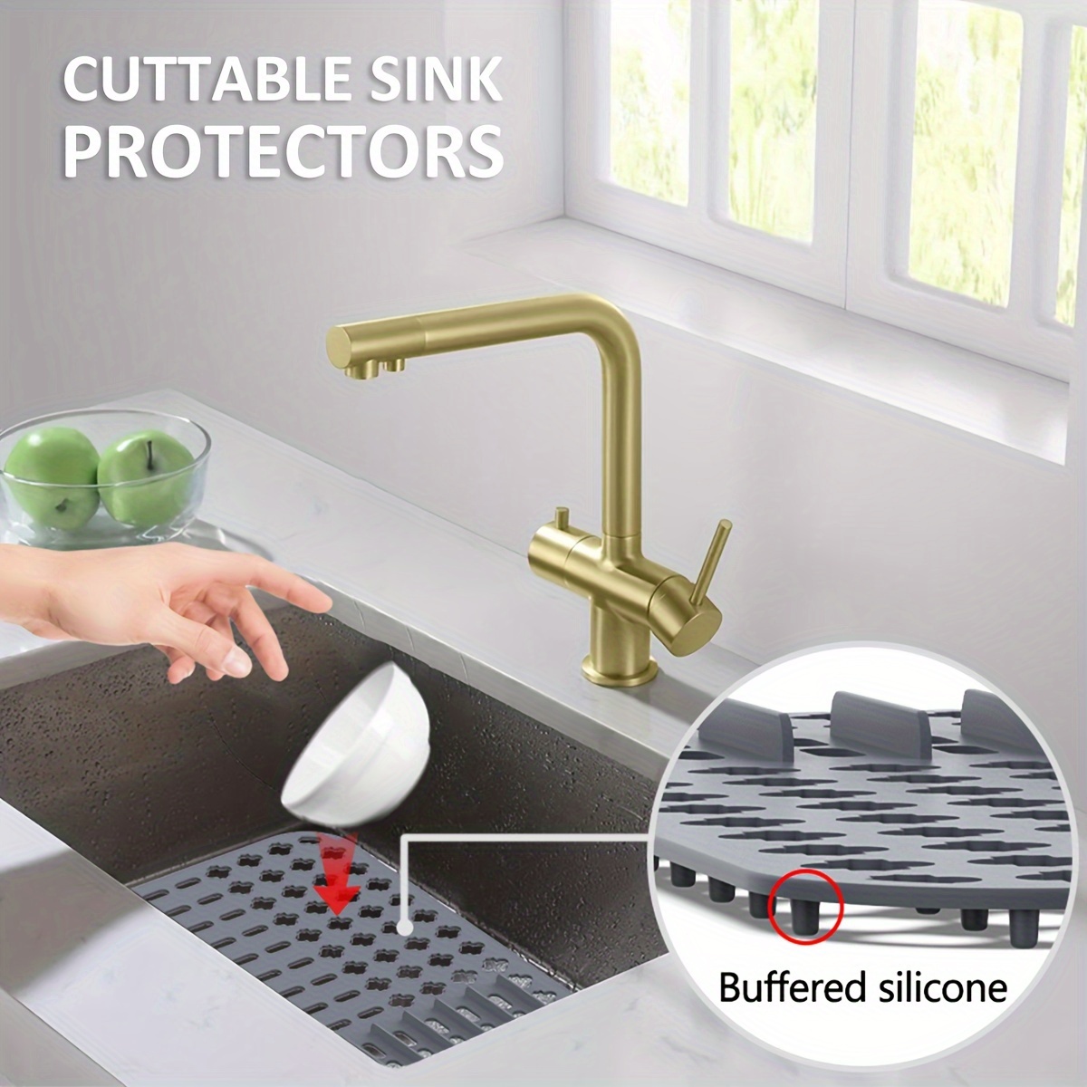 Silicone Sink Mat Cutable Kitchen Sink Protector Foldable - Temu