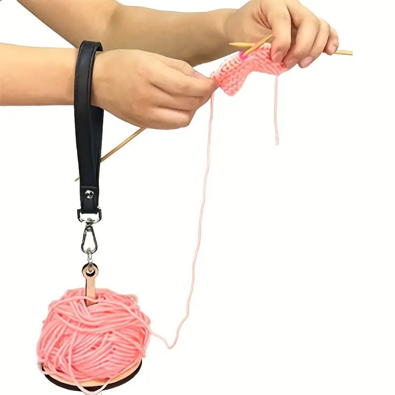 With Leather Wrist Strap Yarn Ball Holder Prevent Yarn Tangling