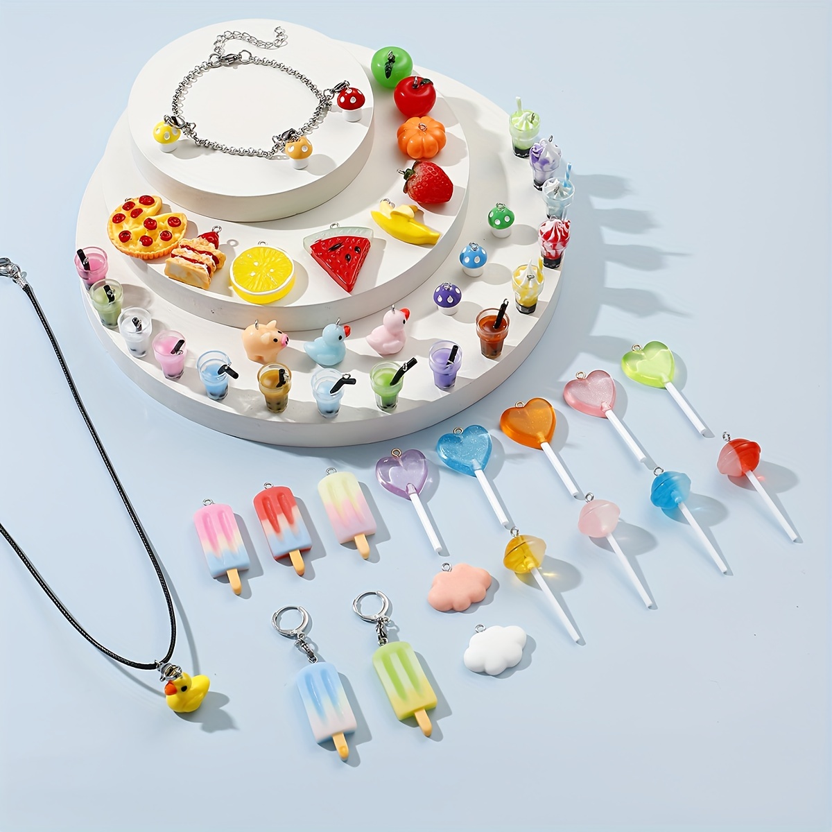 Bracelet Making Kit Colorful Pendants Candy Bear Milk Tea - Temu