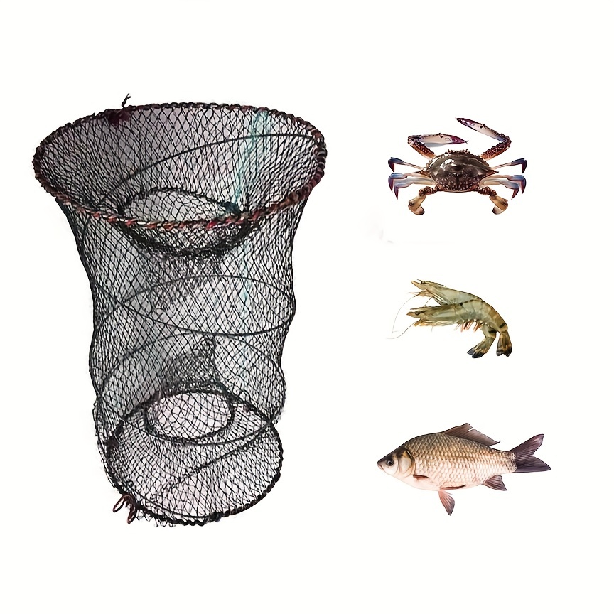 Fish Landing Net, Portable Triangular Fishing Landing Net Fish Catching Net  Folding Fish Mesh Net for Fishing, Shrimp, Crab, Bird Catching Other