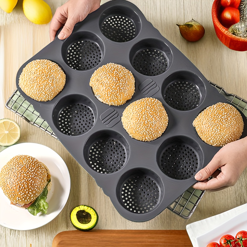 1pc hamburger bun mold 12 cavity french bread mold heat and cold resistant baking tools home kitchen accessories details 3