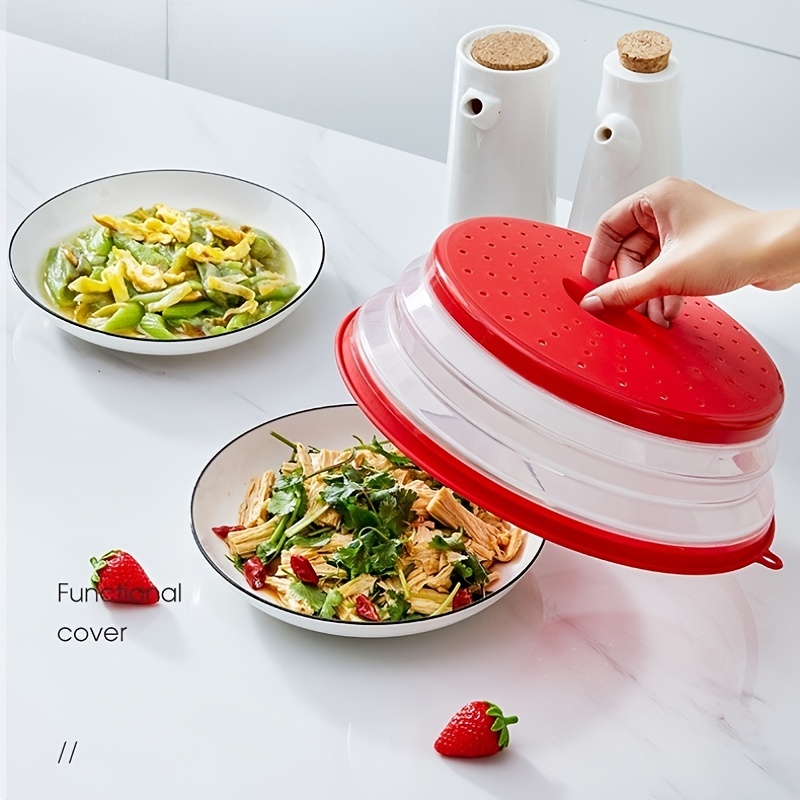 BPA Free Collapsible Microwave Cover for Food Microwave Splatter Cover Food  Strainer Dishwasher Safe Collapsible Microwave