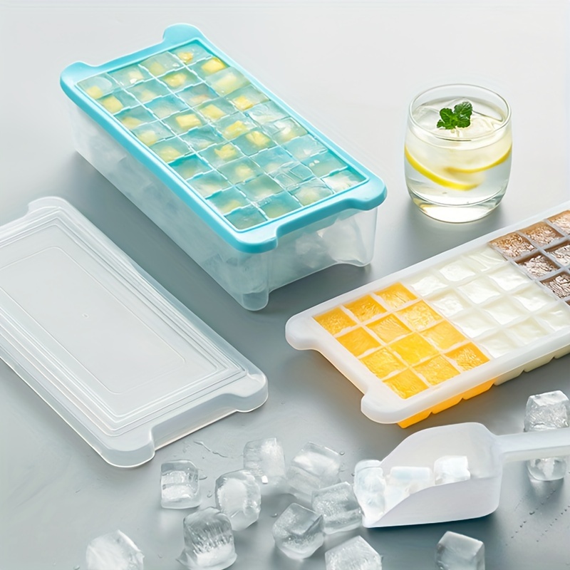 36 Bpa-free Silicone Ice Cube Tray With Lid, Bin, And Tong - 36