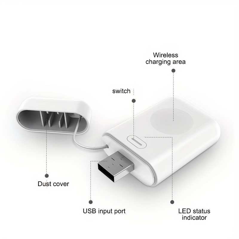 Cargador inalámbrico magnético para iWatch, Cargador de Cable USB de V
