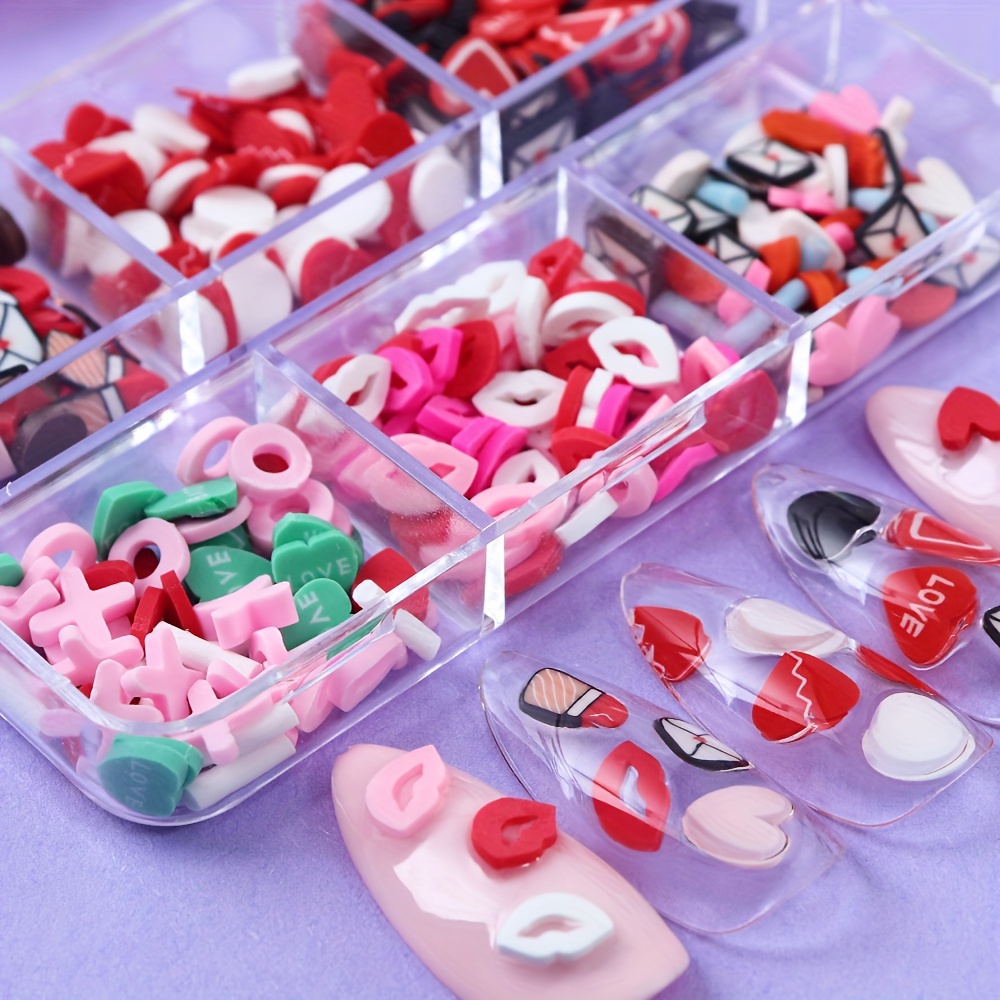 Valentine's Day Nail Art | Heart Fimo Cane Slices | Polymer Clay Cane  Supplies (250pcs by Random)