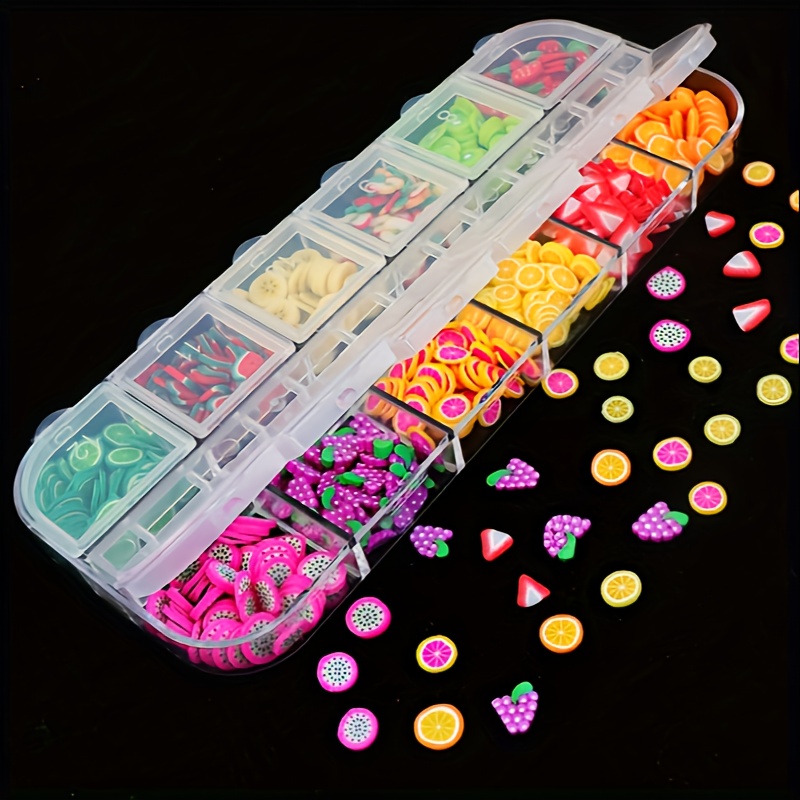 Fimo Slices Fruit - Cute Add-ins for slime, decorations, nail art  1000pcs/bag