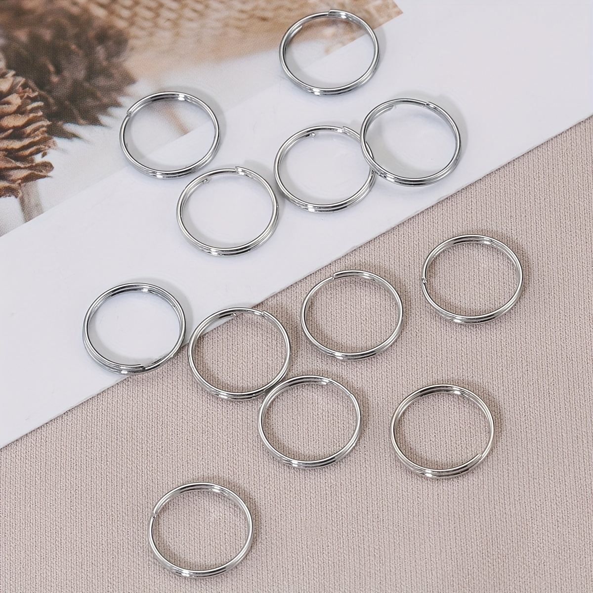 Stainless Steel Key Rings 3/4 (20mm) Split Ring, (50 pcs)