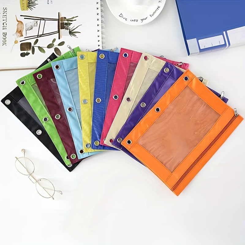 Pochette transparente étanche en PVC A4/A6, pochettes pour dossiers,  billets, crayons, 5 couleurs, à fermeture