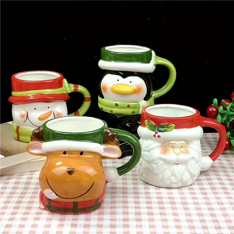 Santa Claus Ceramics Coffee Mug with Lid, Creative Drinkware, Milk Cup,  Christmas Decoration, New Year Gift - AliExpress
