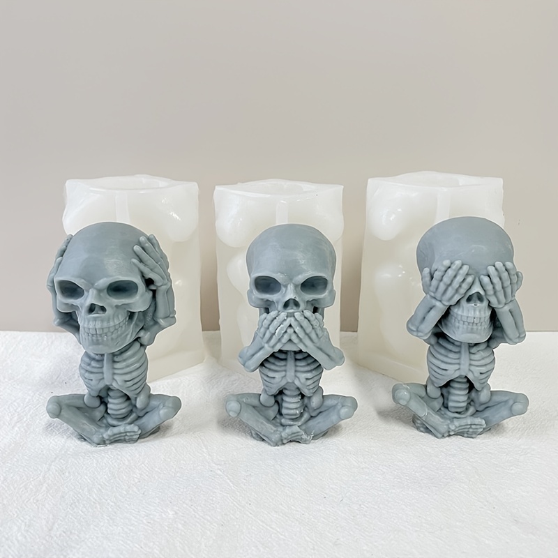 Halloween Skull Silicone Mold Handmade Horror 3 Ghost Head - Temu