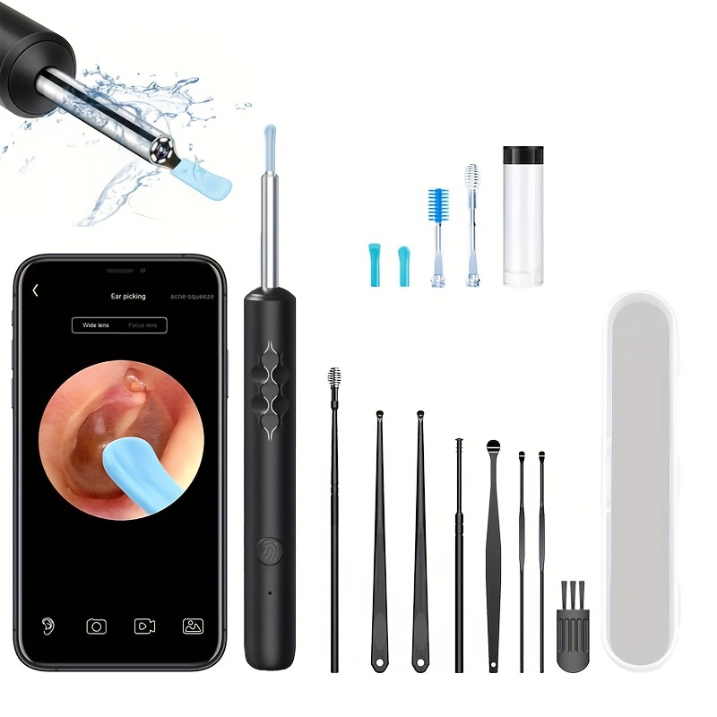 1pc Cure-oreille WiFi Sans Fil, Caméra Otoscope, Endoscope 1296P, Nettoyeur  De Cérumen Éclairé, Nettoyeur De Cérumen Visuel Intelligent, Dissolvant De  Cérumen USB Pour Un Usage Domestique - Temu France