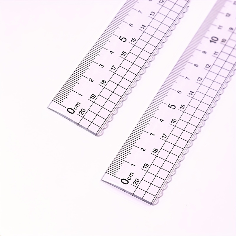 2 Pack Plastic Ruler Straight Ruler Plastic Measuring Tool for Student  School Office (Clear, 6 Inch) 