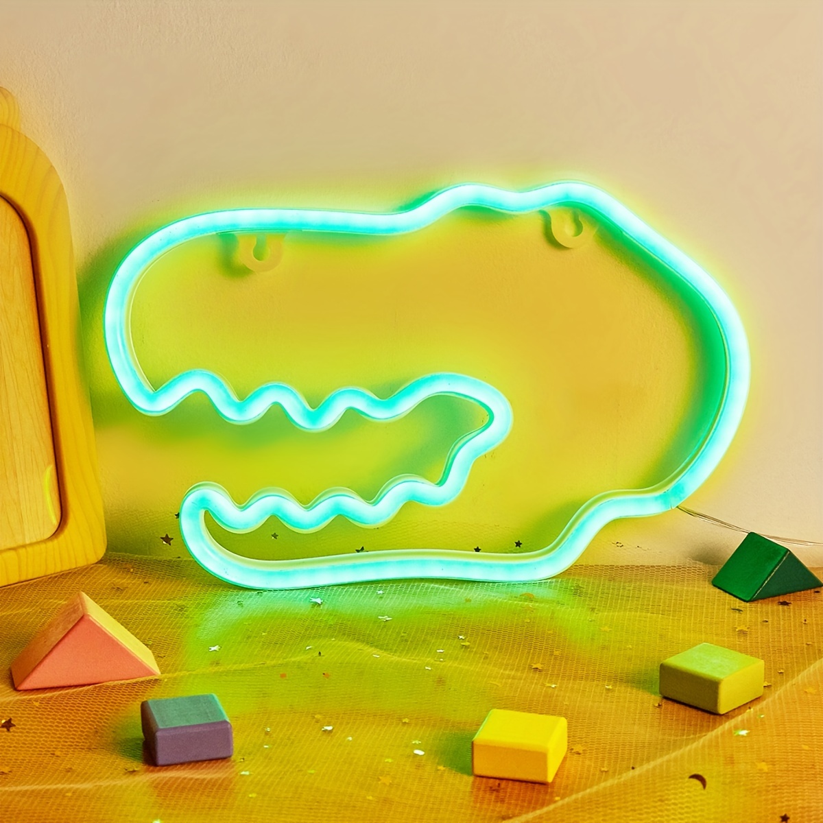 Neon dinosaur deals wall light