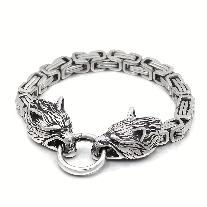 Retro Wolf Head Bracelet For Men Daily Decoration Gift