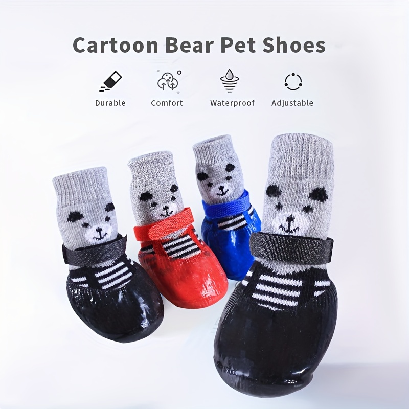 Non-Slip Dog Shoes Rain Socks Pet Waterproof Rubber Boots for