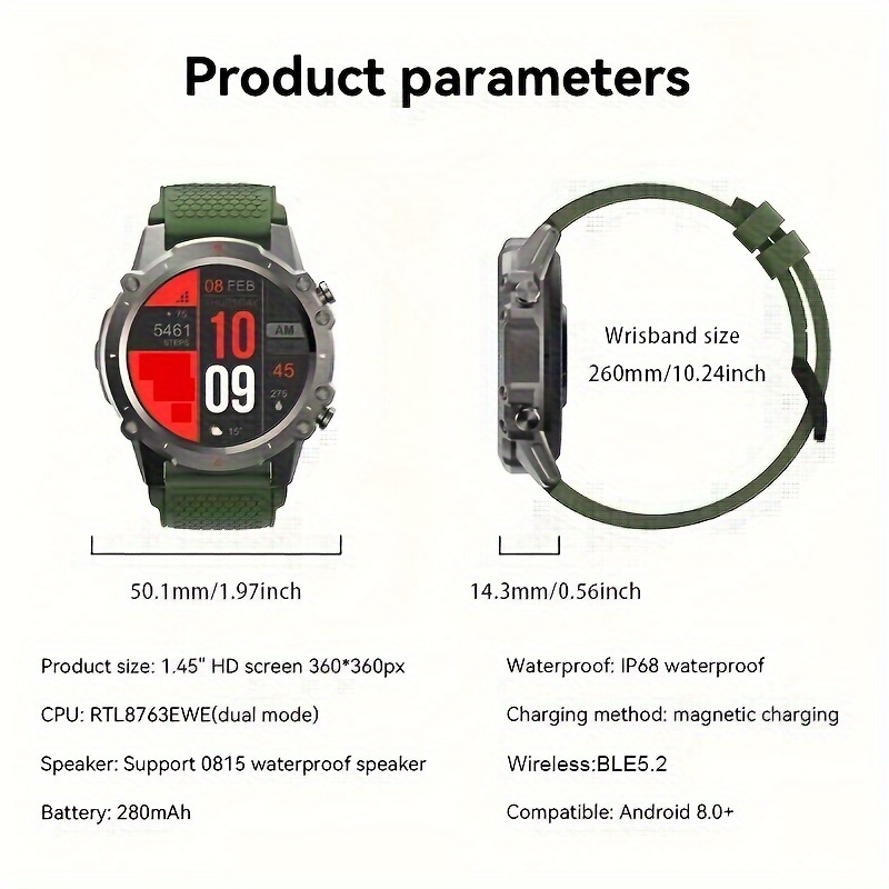 Reloj Inteligente Hombres Asistente Lenguaje Inteligente - Temu Chile