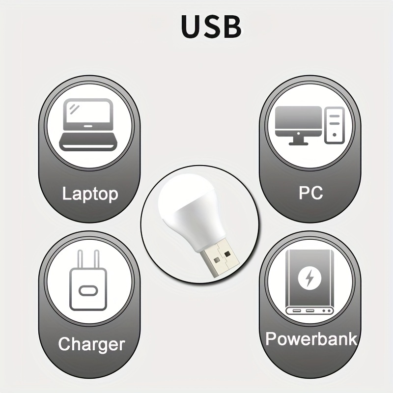 8 قطعة USB التوصيل مصباح الكمبيوتر المحمول الطاقة شحن مصابيح الكتب الصغيرة LED حماية العين ضوء القراءة ضوء الليل التفاصيل 3