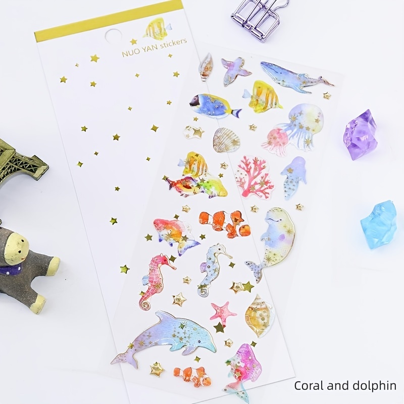 Cute Drop Glue Crystal Sticker Bronzing Transparent Journal - Temu