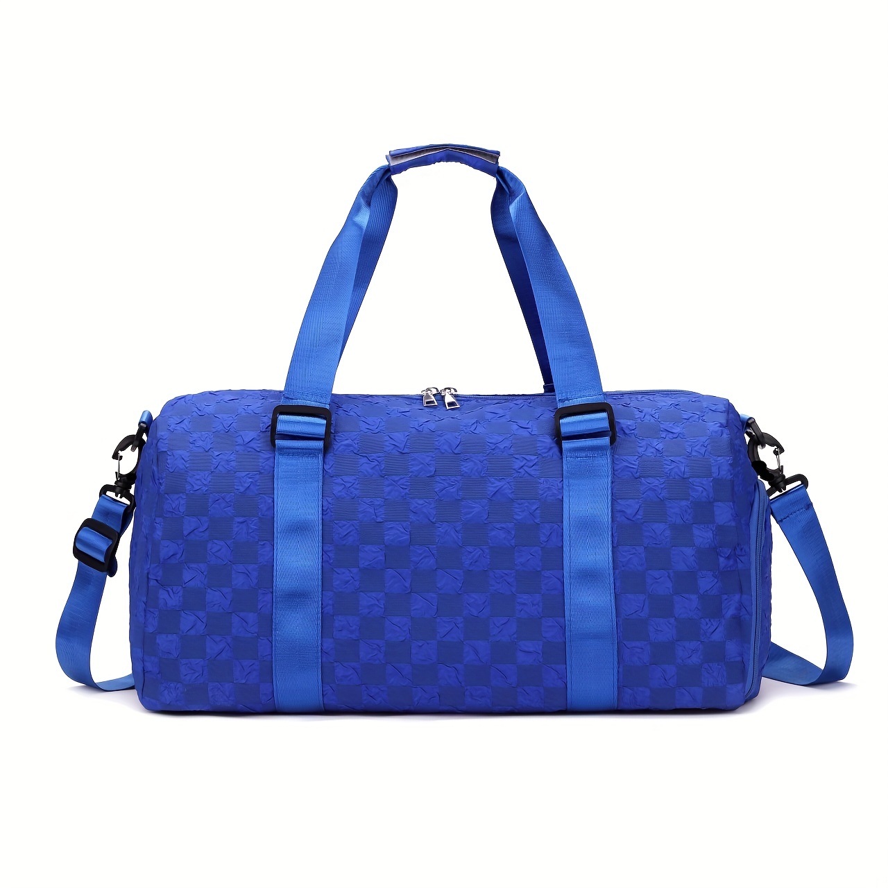 Large Capacity Gym Bag, Duffle Bag With Shoes Compartment & Dry Wet Pocket,  Checkered Pattern Travel Bag - Temu