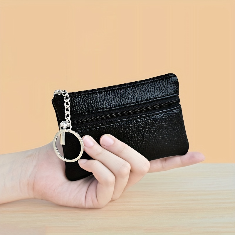 Mini Geometric Pattern Coin Purse, Zipper Clutch Carry On Bag With Keychain,  Pu Leather Wallet - Temu