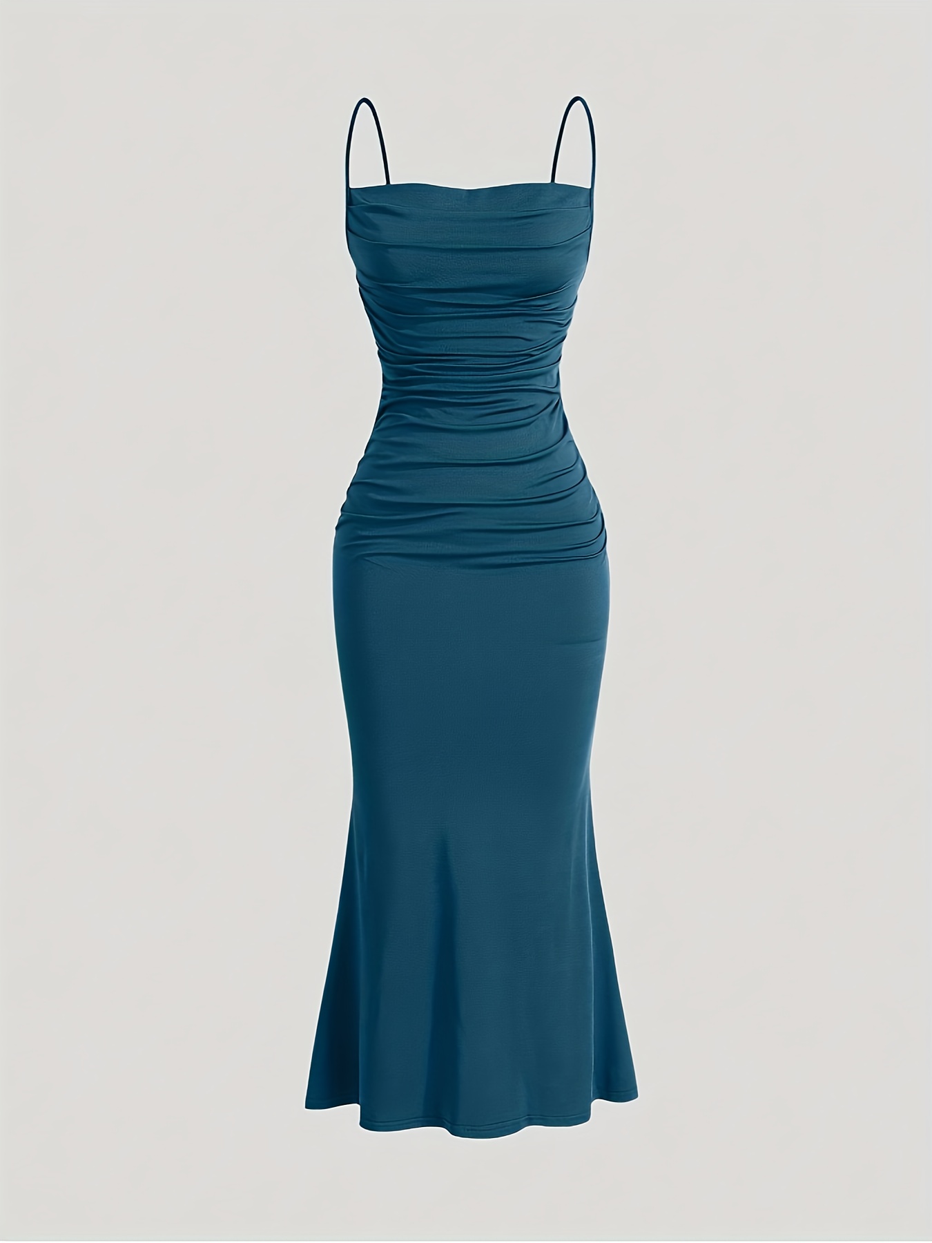 Check Spaghetti Straps Sleeveless Bodycon Dresses