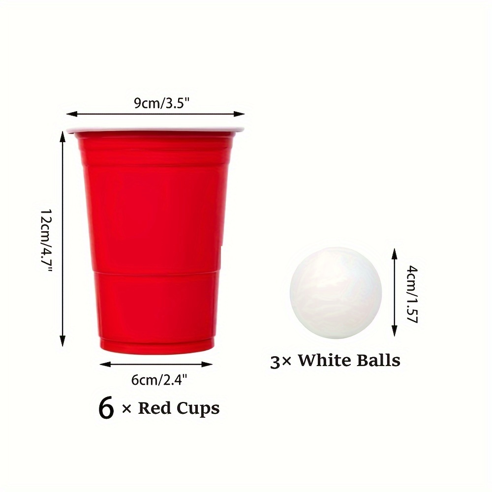 Red Cups And White Balls Party Cup Set Beer Ping Pong Cups - Temu