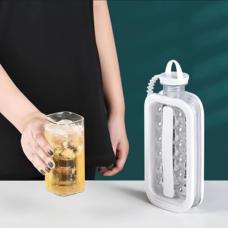 Folding Ice Maker Water Bottle, Ice Pot 2-in-1 Ice Grid Pot Ice