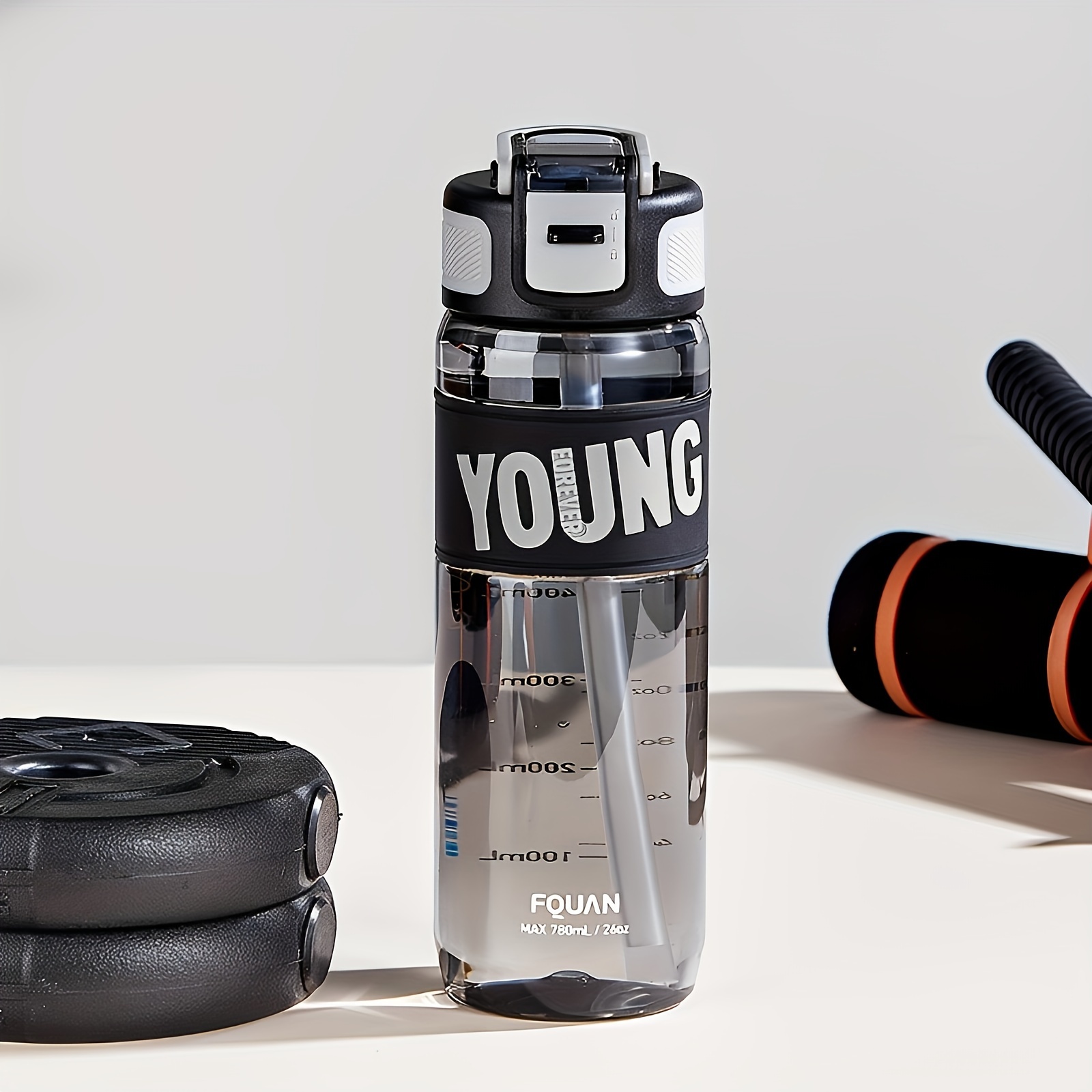 26oz BPA-Free Water Bottle with Straw & Carry Handle for Travel & Gym