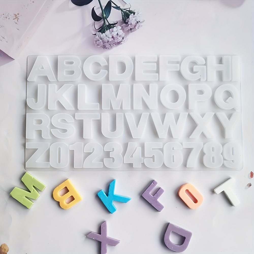

1pc Letter And Number Silicone Mold Diy Crystal Epoxy Resin Mold Alphabet Pendant Digital Pendant Casting Mold For Decoration Craft Creative Ornament Mold