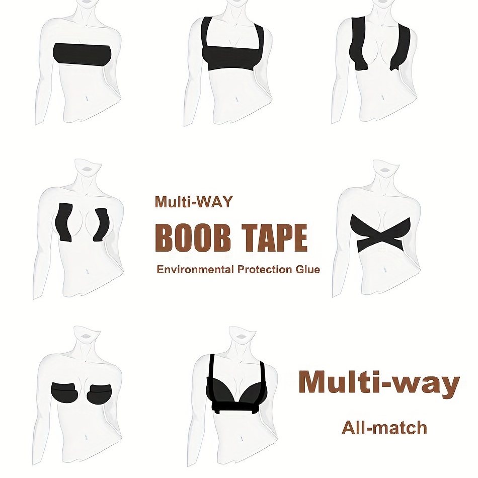 Boob Tape Women Invisible Bra Latex Free Adhesive Breathable Boob