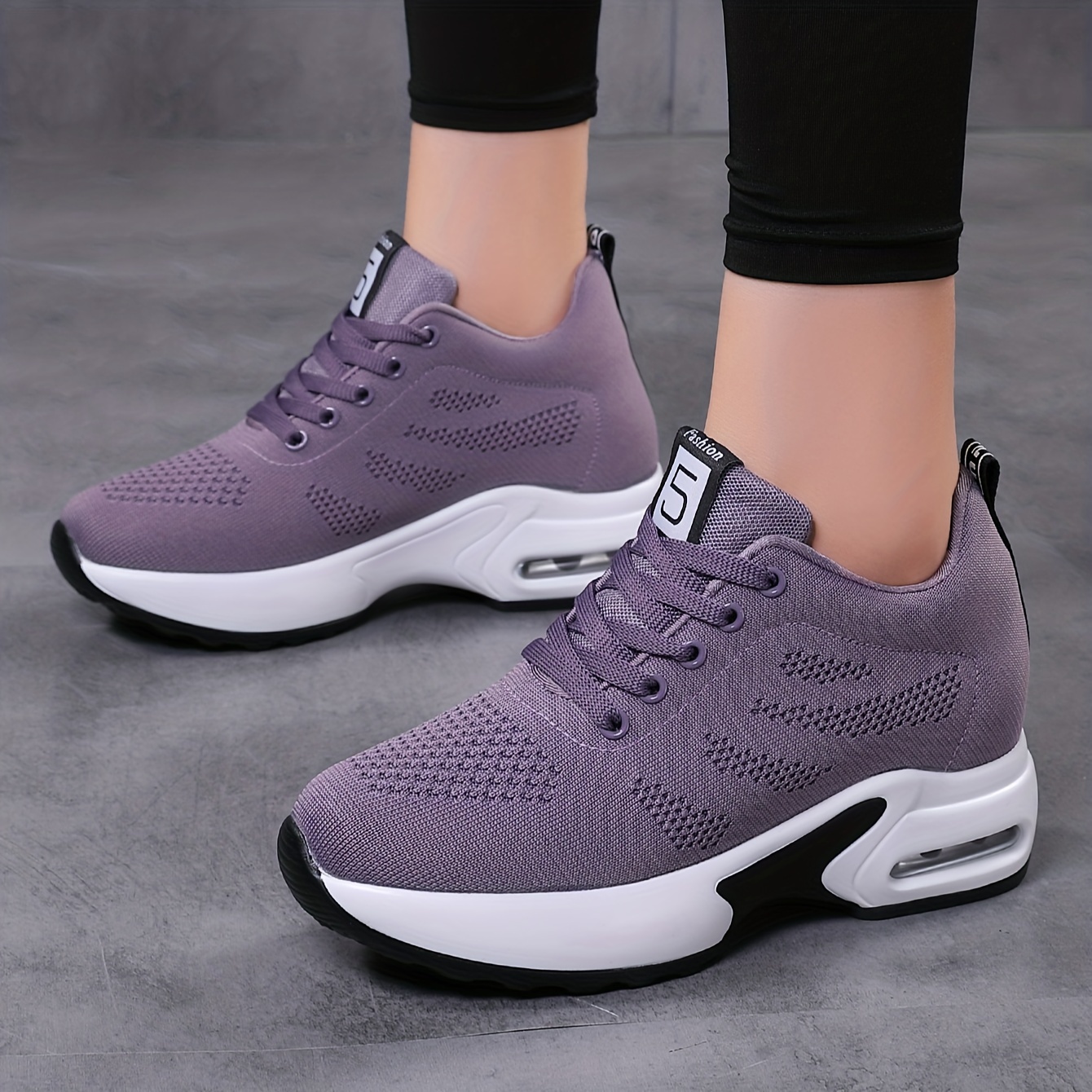 Women's Breathable Flying Woven Sneakers Casual Lace Outdoor - Temu