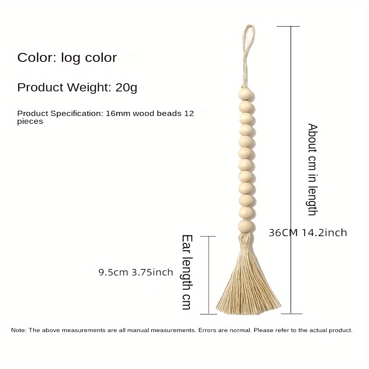 Wood Beads Tassel String Handmade Hemp Rope Wall Hanging Diy - Temu