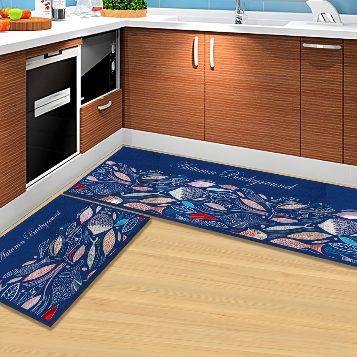 oil long 2pcs/set for kitchen mat rug floor carpet absorbent