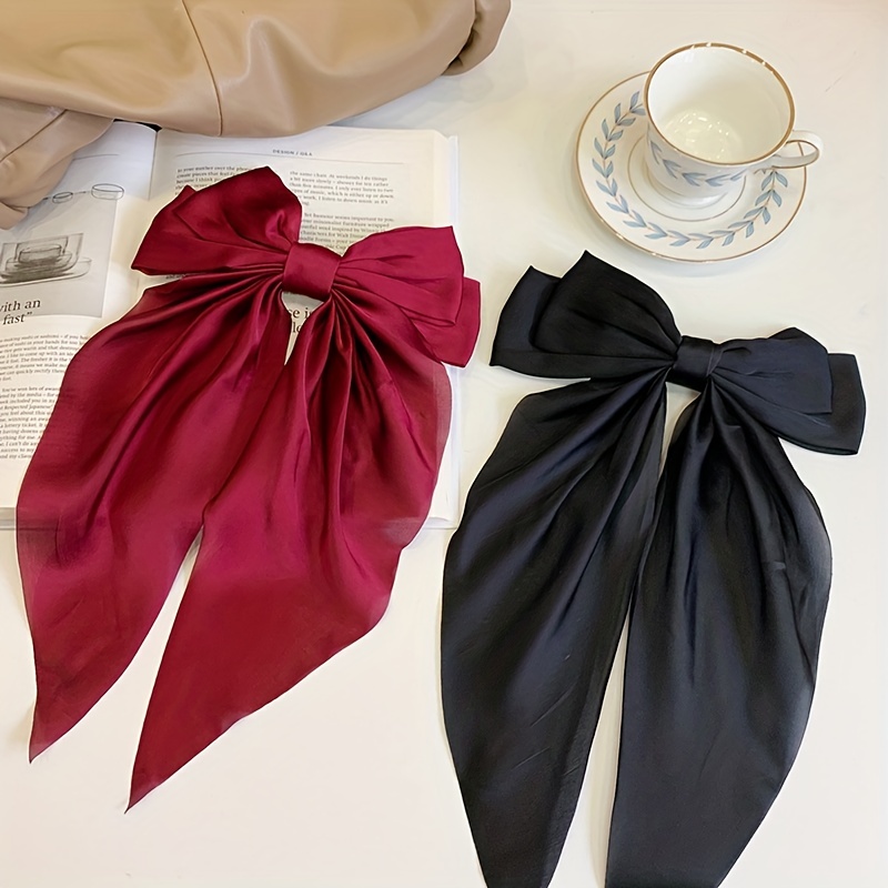 Bow and Behold Red Satin Oversized Bow Hair Clip