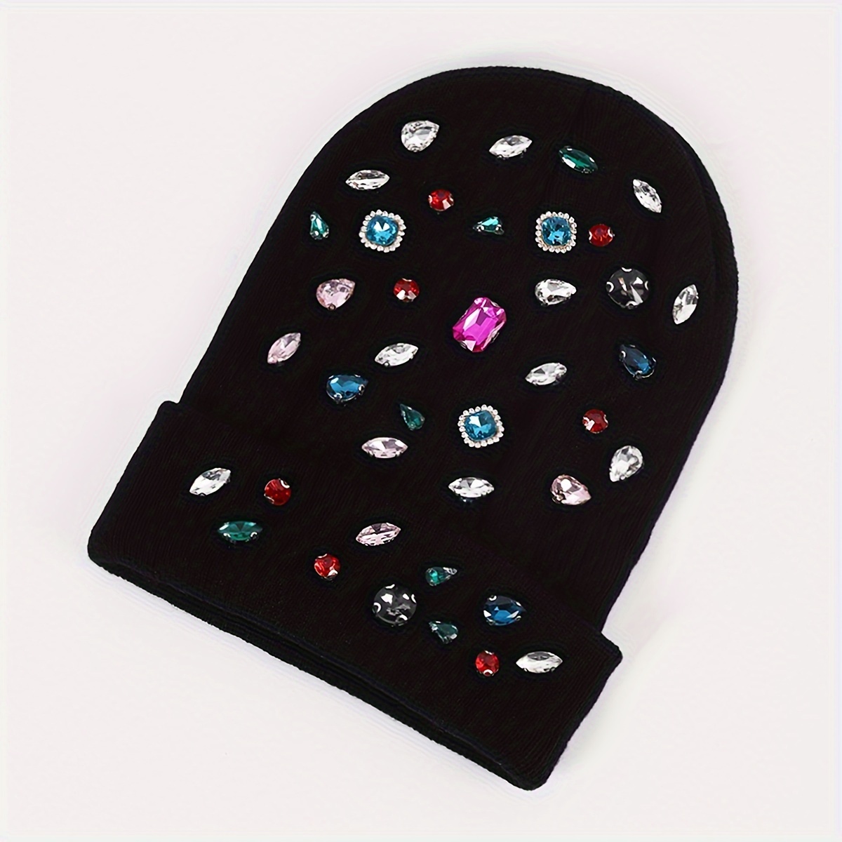 TEMU A Versatile Hat Featuring Sparkling Rhinestone Embellishments. Rhinestone Colors, Placement, Size, And Orientation Are Random