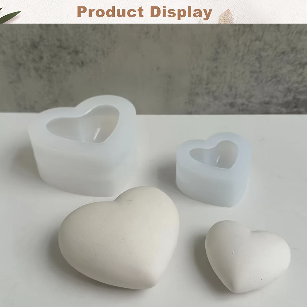 2pcs love heart shaped fondant molds 3d silicone mold candy molds craft molds for diy cake decorating tool baking tools kitchen accessories valentines day decor details 4