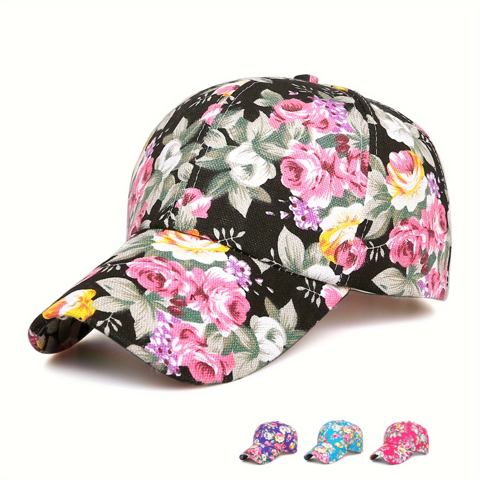 

Flower Print Trendy Baseball Cap Trendy Casual Sports Hat Lightweight Adjustable Dad Hats For Women Daily Uses