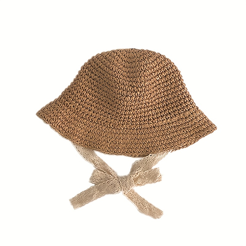 Children's Sun Hat, Straw Bucket Hat, Lace Bucket Hat, Straw Sun Hats