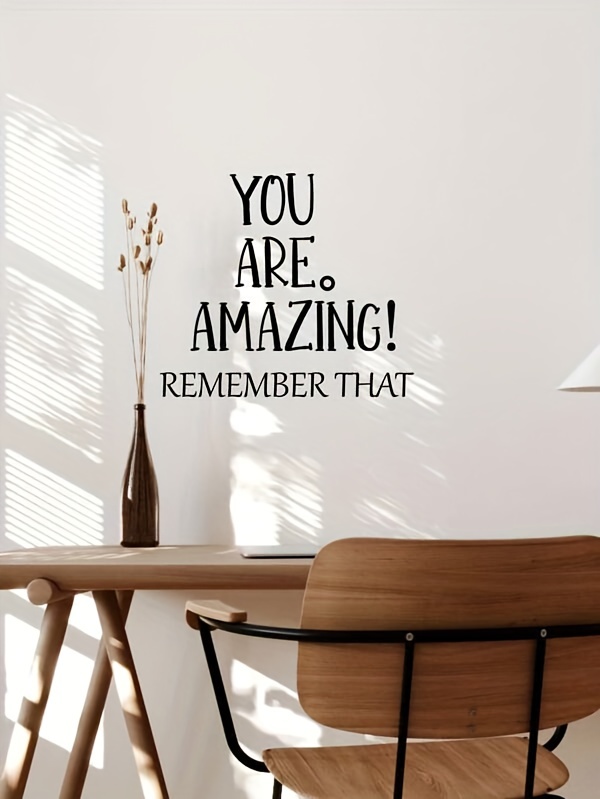 English Slogan Sticker Amazing Remember Removable Waterproof Temu