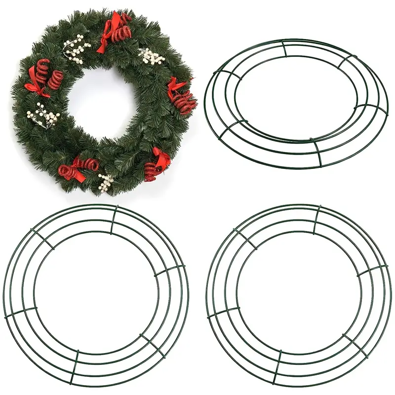 1pc, Round Wire Wreath Frames Green Wreath Forms Wreath Rings For DIY  Christmas Valentine's Day Wedding New Year Party Decor Christmas Decor  Supplies