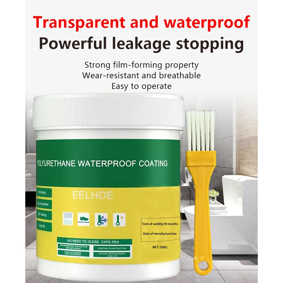 Agent anti-fuite imperméable à l'eau Strong Invisible Waterproof Sealant  Leakpage pour toiture Toilette Mur extérieur Leak Repair Glue