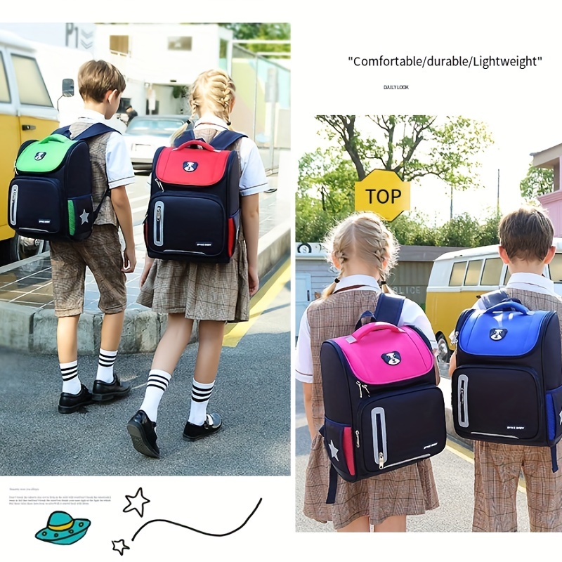 Kids Reflective Backpack Waterproof Large Capacity School Bag